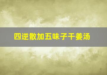 四逆散加五味子干姜汤