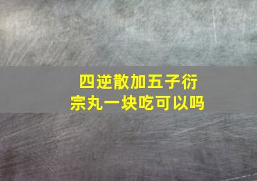 四逆散加五子衍宗丸一块吃可以吗