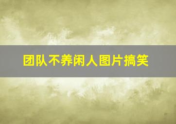 团队不养闲人图片搞笑