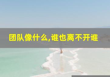 团队像什么,谁也离不开谁