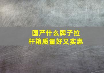 国产什么牌子拉杆箱质量好又实惠