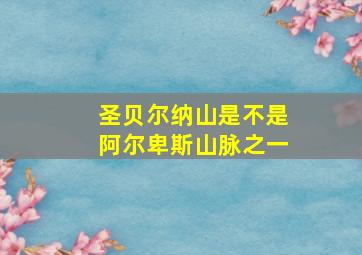 圣贝尔纳山是不是阿尔卑斯山脉之一