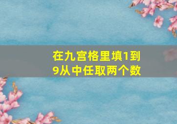 在九宫格里填1到9从中任取两个数