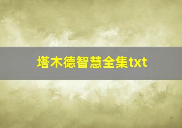 塔木德智慧全集txt