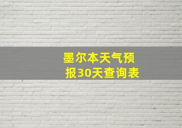 墨尔本天气预报30天查询表