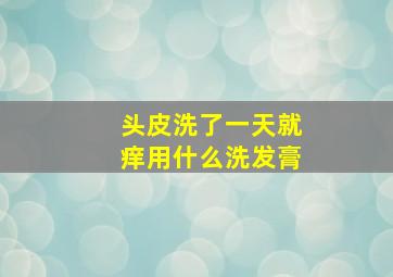 头皮洗了一天就痒用什么洗发膏