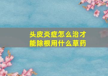 头皮炎症怎么治才能除根用什么草药