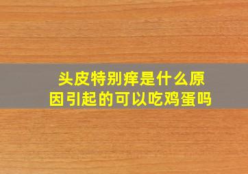 头皮特别痒是什么原因引起的可以吃鸡蛋吗