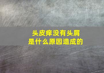 头皮痒没有头屑是什么原因造成的