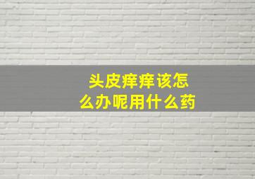 头皮痒痒该怎么办呢用什么药