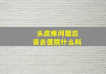 头皮痒问题应该去医院什么科