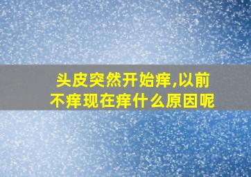 头皮突然开始痒,以前不痒现在痒什么原因呢