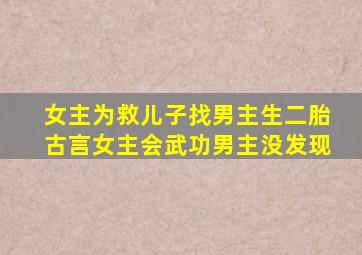 女主为救儿子找男主生二胎古言女主会武功男主没发现