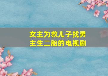 女主为救儿子找男主生二胎的电视剧