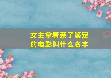 女主拿着亲子鉴定的电影叫什么名字