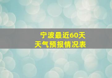 宁波最近60天天气预报情况表