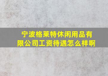 宁波格莱特休闲用品有限公司工资待遇怎么样啊