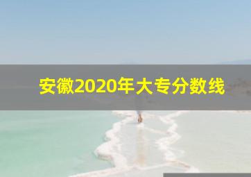 安徽2020年大专分数线