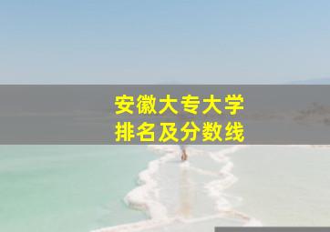 安徽大专大学排名及分数线