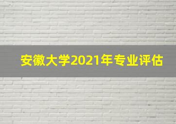 安徽大学2021年专业评估