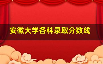 安徽大学各科录取分数线