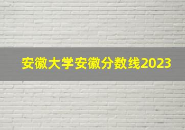 安徽大学安徽分数线2023