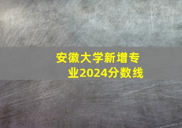 安徽大学新增专业2024分数线