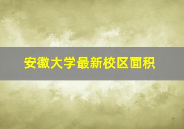 安徽大学最新校区面积