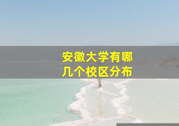 安徽大学有哪几个校区分布