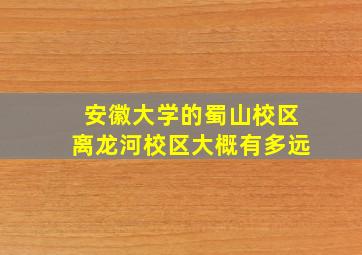 安徽大学的蜀山校区离龙河校区大概有多远