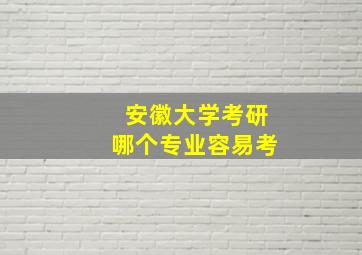 安徽大学考研哪个专业容易考