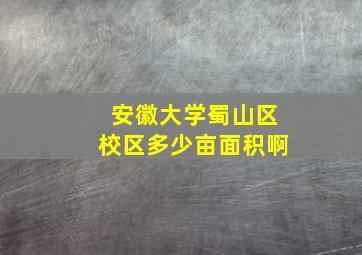 安徽大学蜀山区校区多少亩面积啊