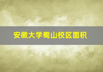 安徽大学蜀山校区面积