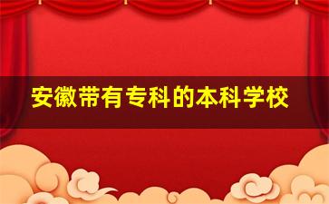 安徽带有专科的本科学校