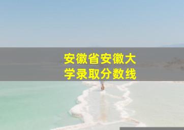 安徽省安徽大学录取分数线