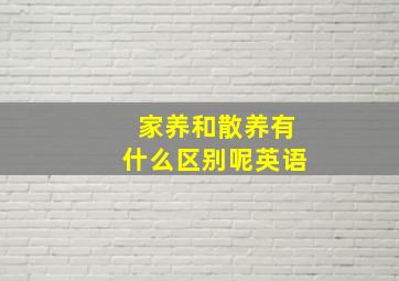 家养和散养有什么区别呢英语