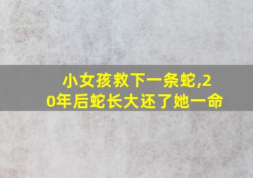 小女孩救下一条蛇,20年后蛇长大还了她一命