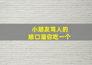 小朋友骂人的顺口溜你吃一个