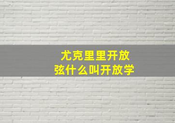 尤克里里开放弦什么叫开放学