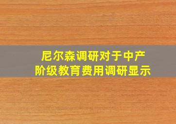 尼尔森调研对于中产阶级教育费用调研显示