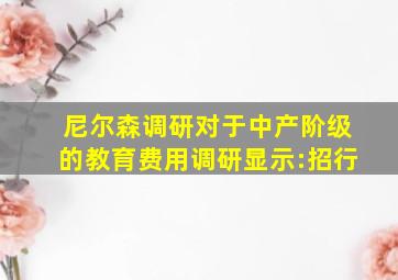 尼尔森调研对于中产阶级的教育费用调研显示:招行