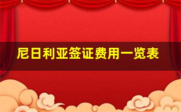 尼日利亚签证费用一览表