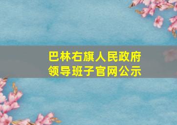 巴林右旗人民政府领导班子官网公示