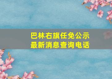 巴林右旗任免公示最新消息查询电话