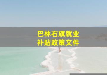 巴林右旗就业补贴政策文件