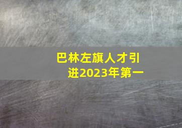 巴林左旗人才引进2023年第一