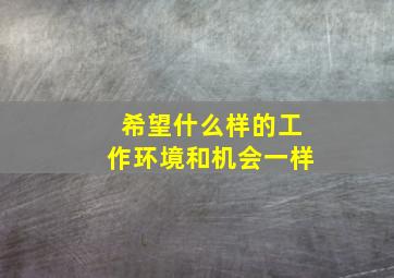 希望什么样的工作环境和机会一样