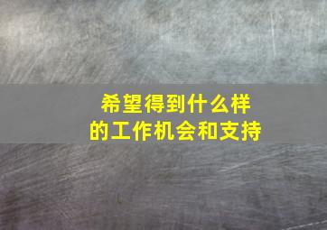 希望得到什么样的工作机会和支持