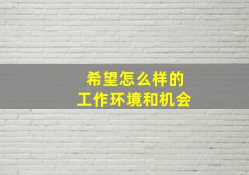 希望怎么样的工作环境和机会