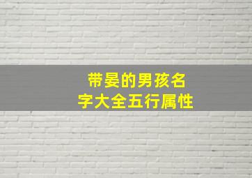 带晏的男孩名字大全五行属性